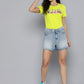 Women's High Rise Light Indigo Regular Fit Denim Shorts - 4 View
