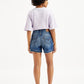 Women's Mid Rise Navy Relaxed Fit Denim Shorts - 40840c6a-23a8-4f45-ad07-4a597c76b887 View
