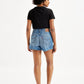 Women's Mid Rise Blue Relaxed Fit Denim Shorts - 74473718-d011-4db1-a8a3-7e3974e00843 View
