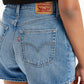 Women's Mid Rise Blue Relaxed Fit Denim Shorts - 4c4e32a4-a567-4948-bd78-696564c90aeb View