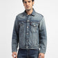 Men's Solid Blue Shirt Collar Denim Jacket - 1e03f8d0-8210-4611-a635-d21ce9e7355e View