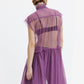 Women's High Neck Net A-Line Sheer Midi Dress - ebccf63e-ebe5-4276-9594-080cb804c12c View
