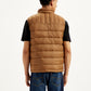 Men's Quilted Brown High Neck Puffer Jacket - Back View