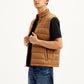 Men's Quilted Brown High Neck Puffer Jacket - Styleshot View