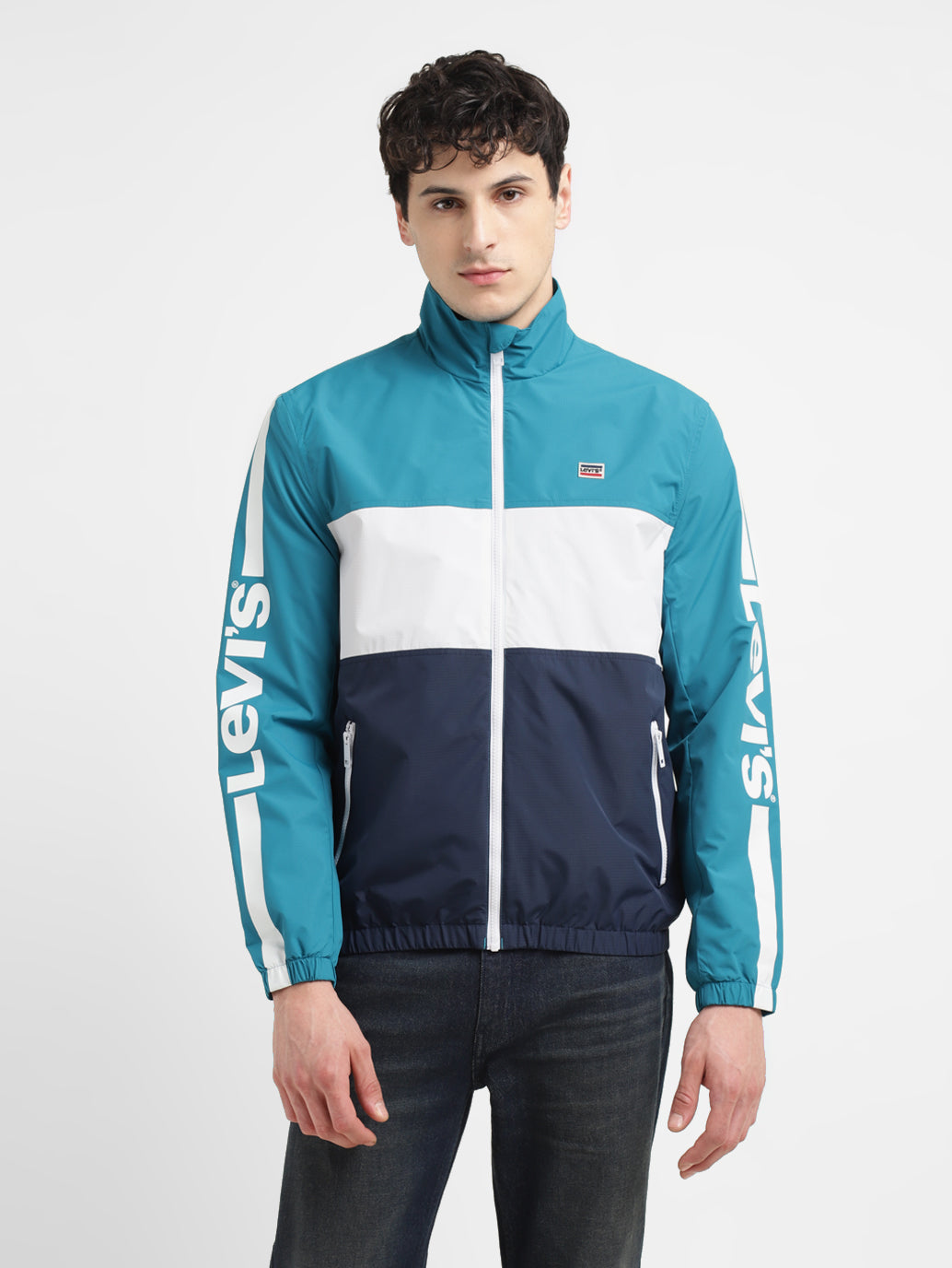 Men's Band Neck Bomber Jacket - 754463f1-78fc-4fa1-904b-ba826eb533c8 View