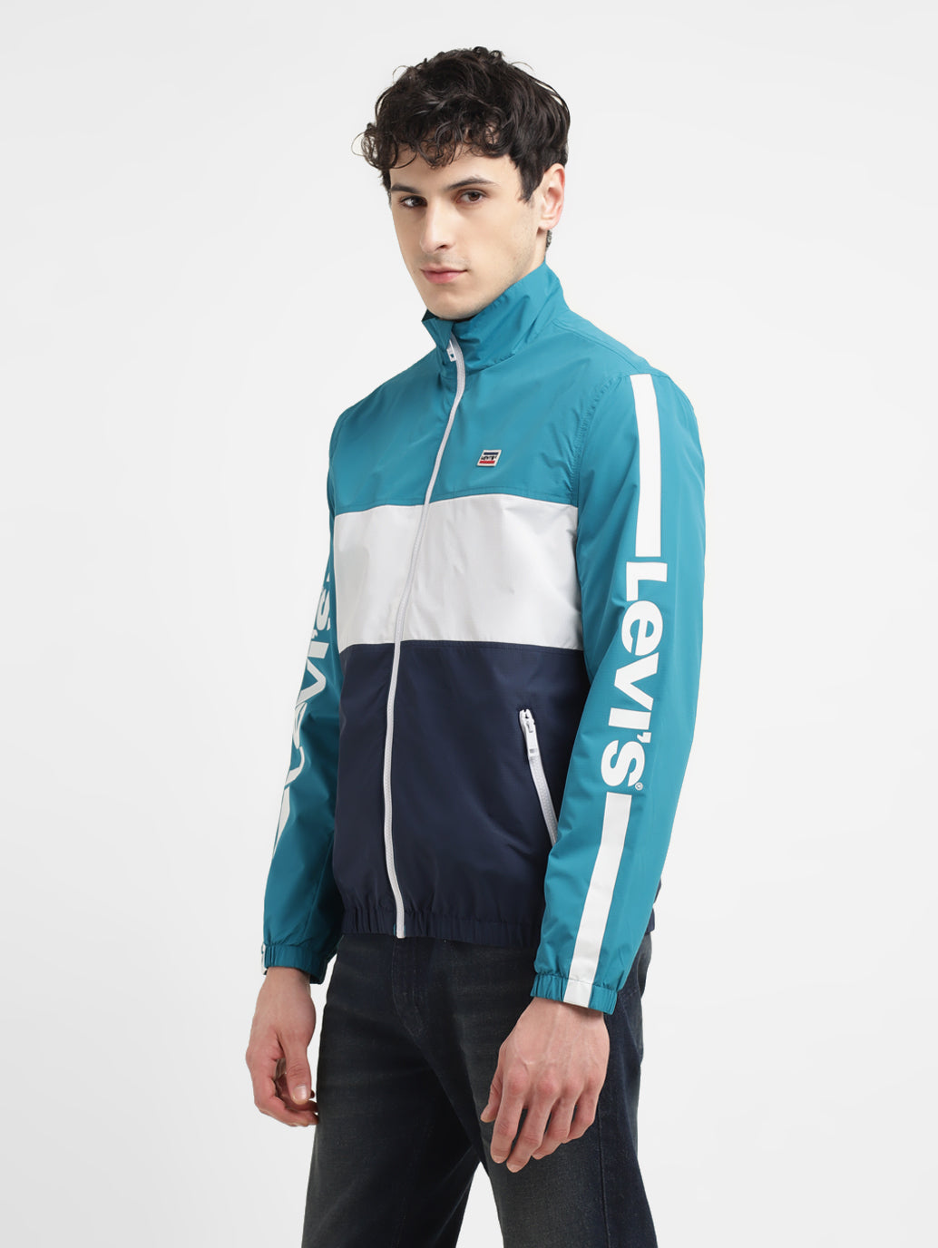 Men's Band Neck Bomber Jacket - 0a790c45-2f5d-4269-b170-3fc3a11feafe View