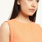 Women's Checkered Orange Round Neck Top - bfc374dc-84b8-4c28-bc6b-c5247bcb9146 View