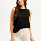 Women's Textured Black Round Neck Top - Styleshot View
