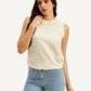 Women's Textured White Round Neck Top - Styleshot View