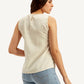 Women's Textured White Round Neck Top - Back View