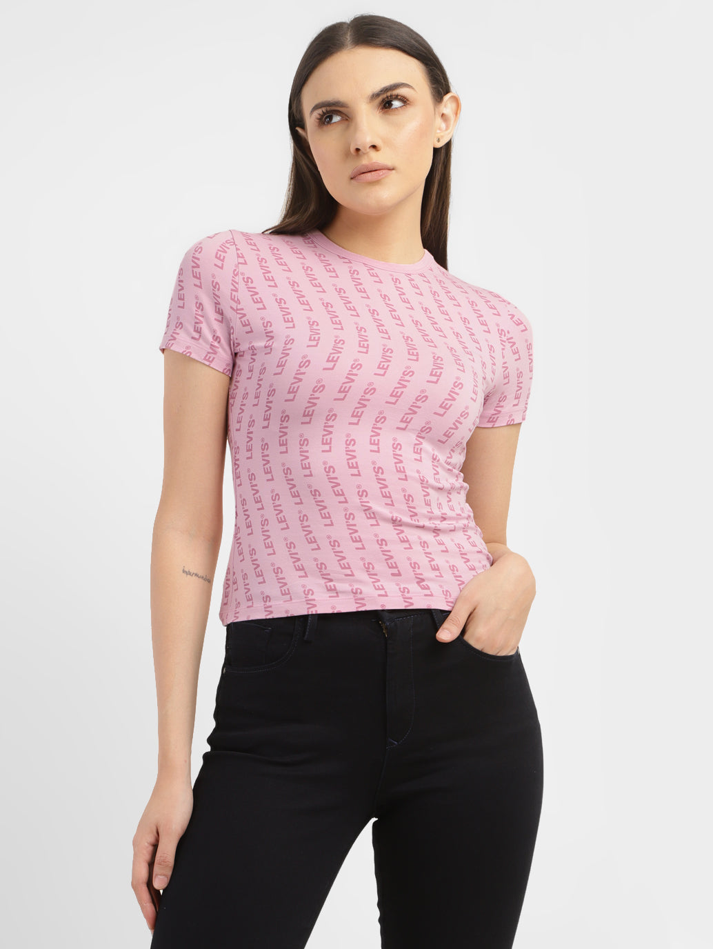 Women's Brand Logo Slim Fit T-shirt - 8ade59e1-1aca-4456-a4fb-7c903a976c8d View
