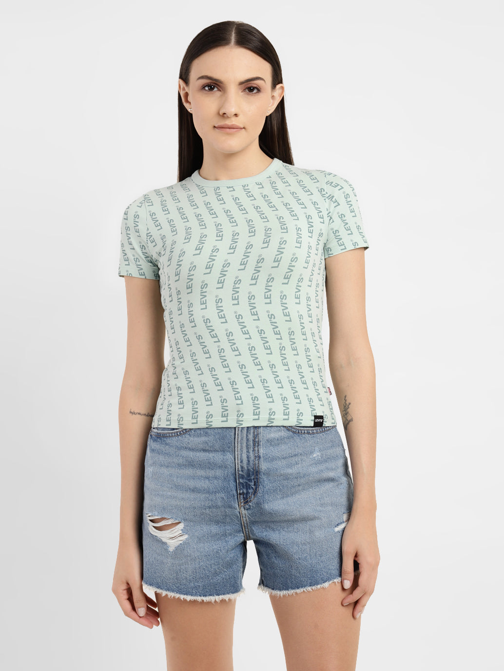 Women's Brand Logo Slim Fit T-shirt - 90a0b3e1-13c9-414b-ae17-bb22e021de5e View
