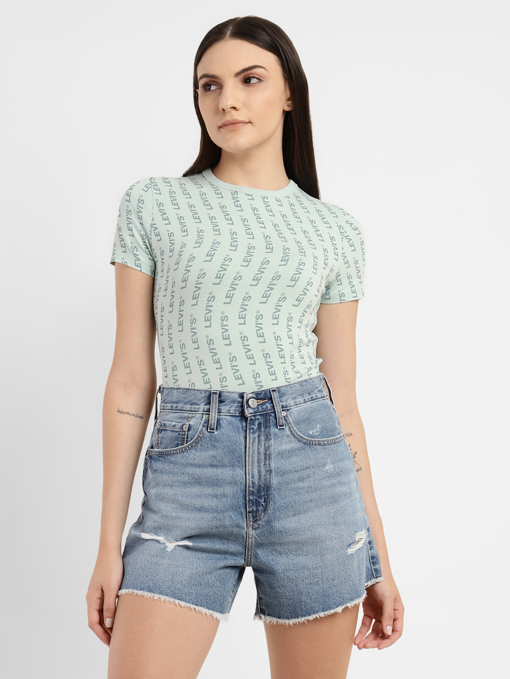 Women's Brand Logo Slim Fit T-shirt - 2041c895-b82e-4790-93a6-d9605d57fd2d View