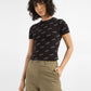 Women's Printed Slim Fit T-shirt - StyleShot View