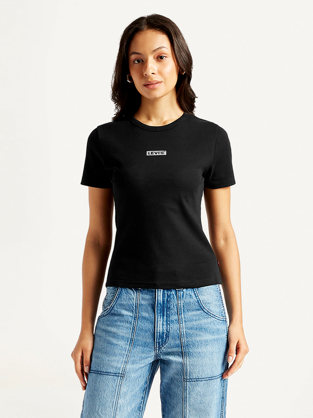 Women's Solid Crew Neck T-Shirt - Front View