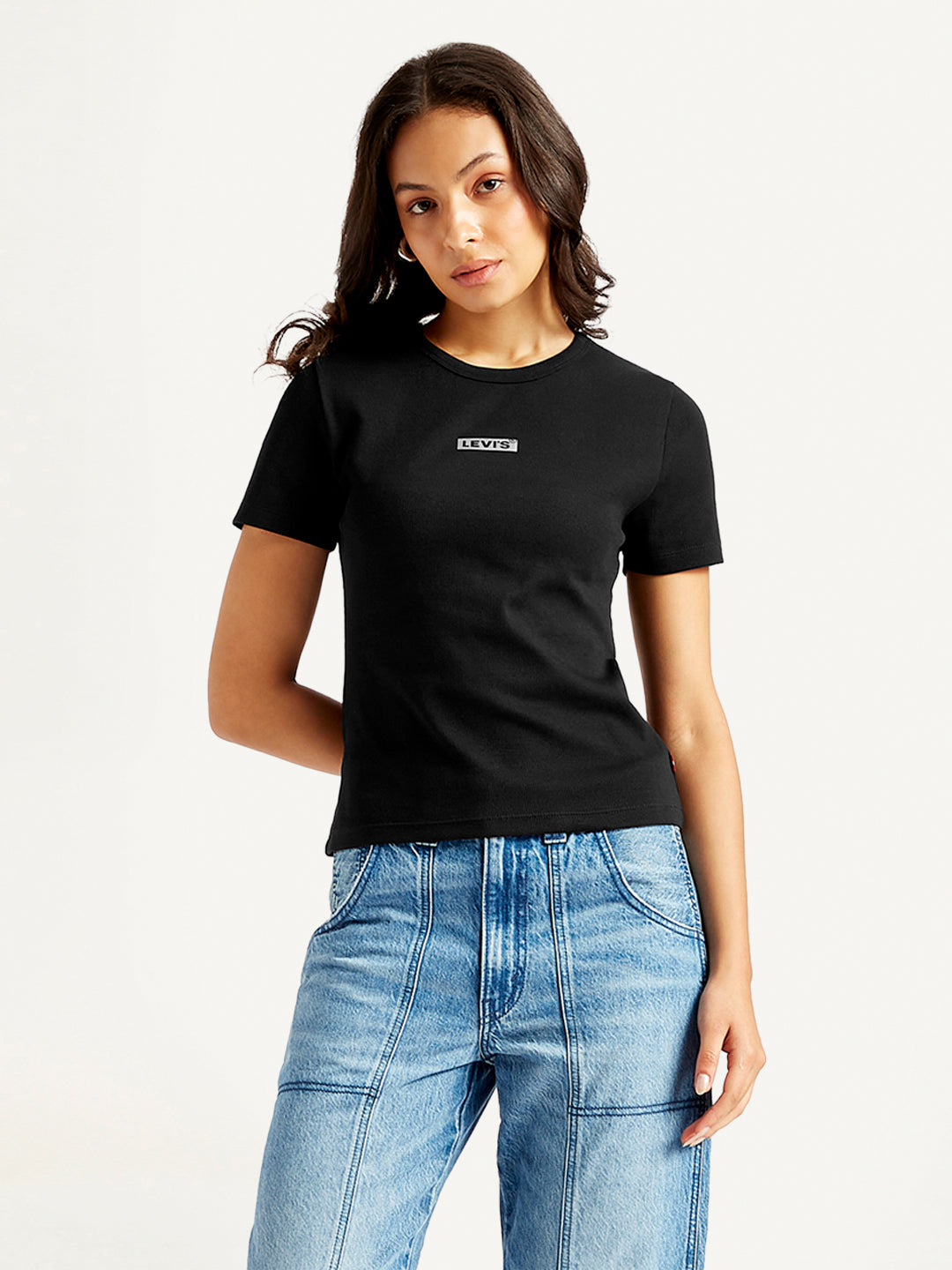 Women's Solid Crew Neck T-Shirt - Styleshot View