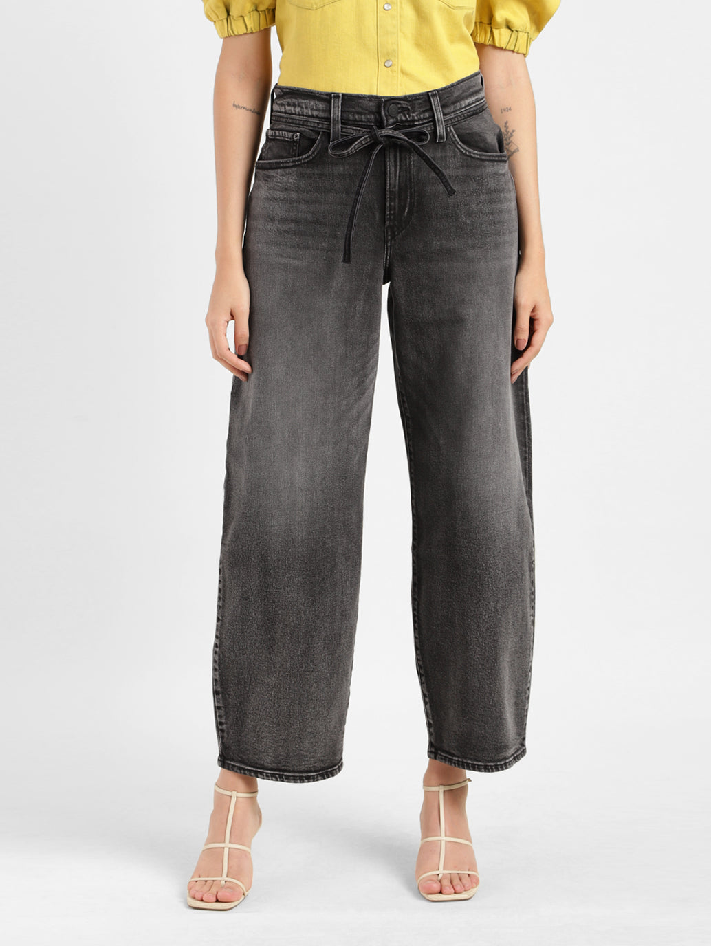 Women's Grey XL Balloon Loose Fit Mid Rise Jeans - 2cfc58ac-2079-4c82-b7bb-1b23457e2dcf View