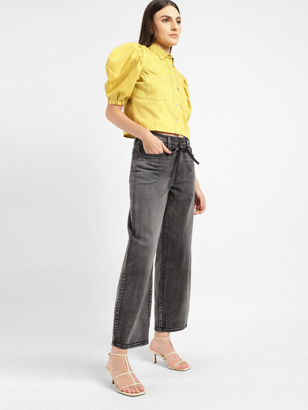 Women's Grey XL Balloon Loose Fit Mid Rise Jeans - c40614d3-70fb-4571-9b56-aebd75fa84a1 View
