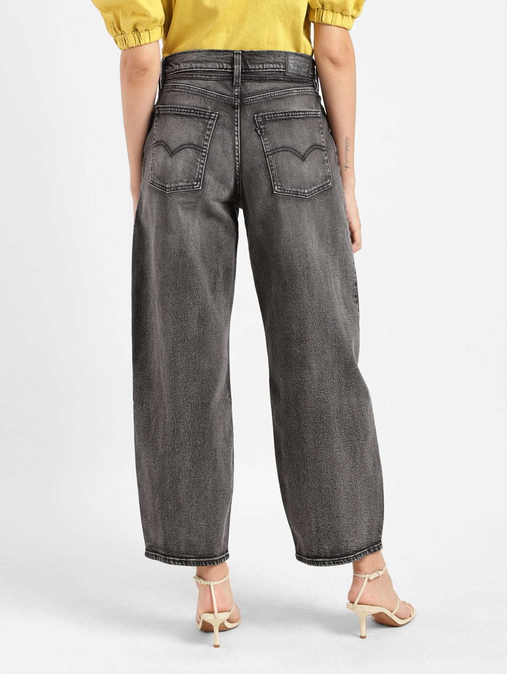 Women's Grey XL Balloon Loose Fit Mid Rise Jeans - dfe16684-6cd3-464f-9107-c96e0135463c View