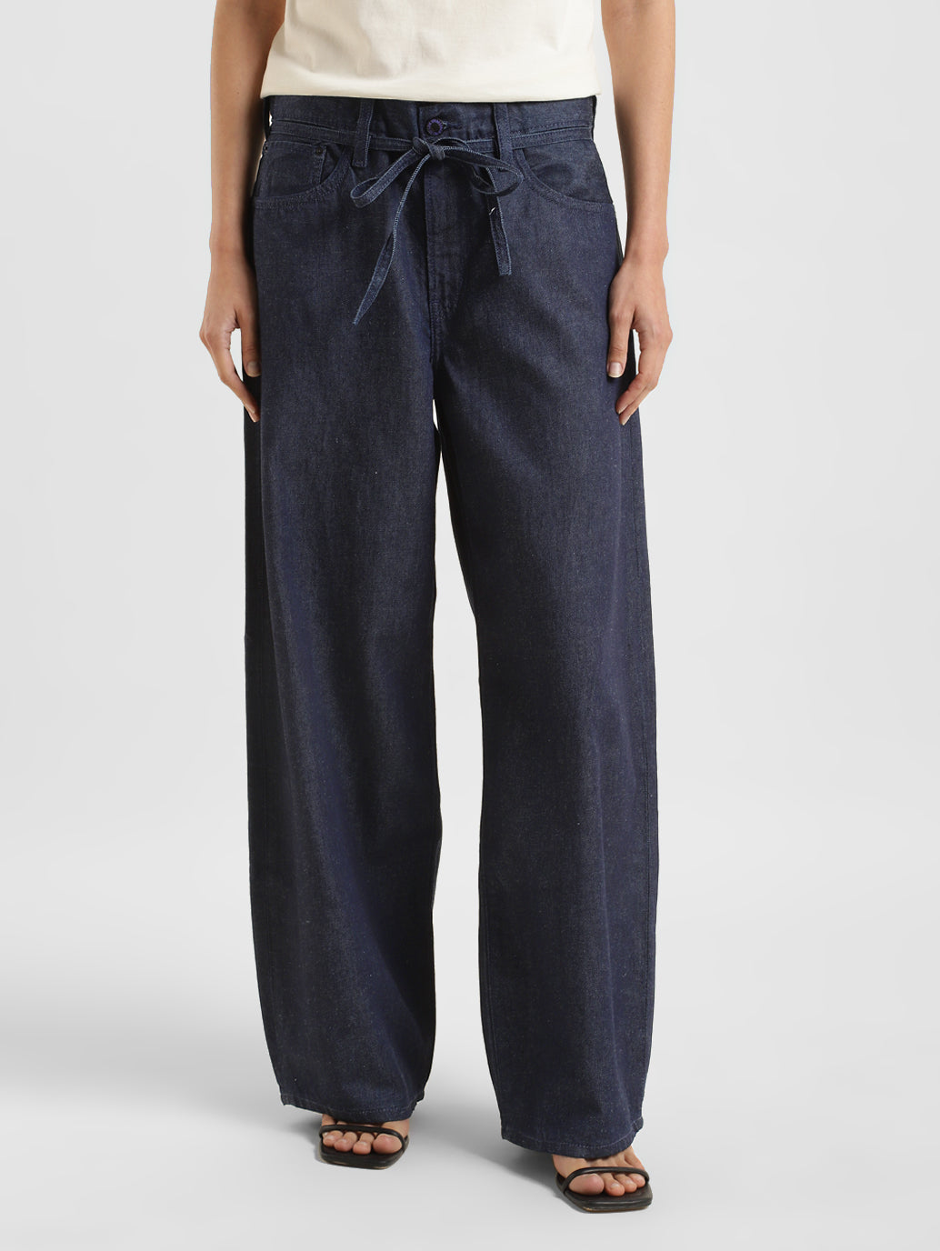 Women's Navy Blue XL Balloon Loose Fit High Rise Jeans - 3e9cef63-1106-4fdd-ad24-4d0f14d4cf74 View
