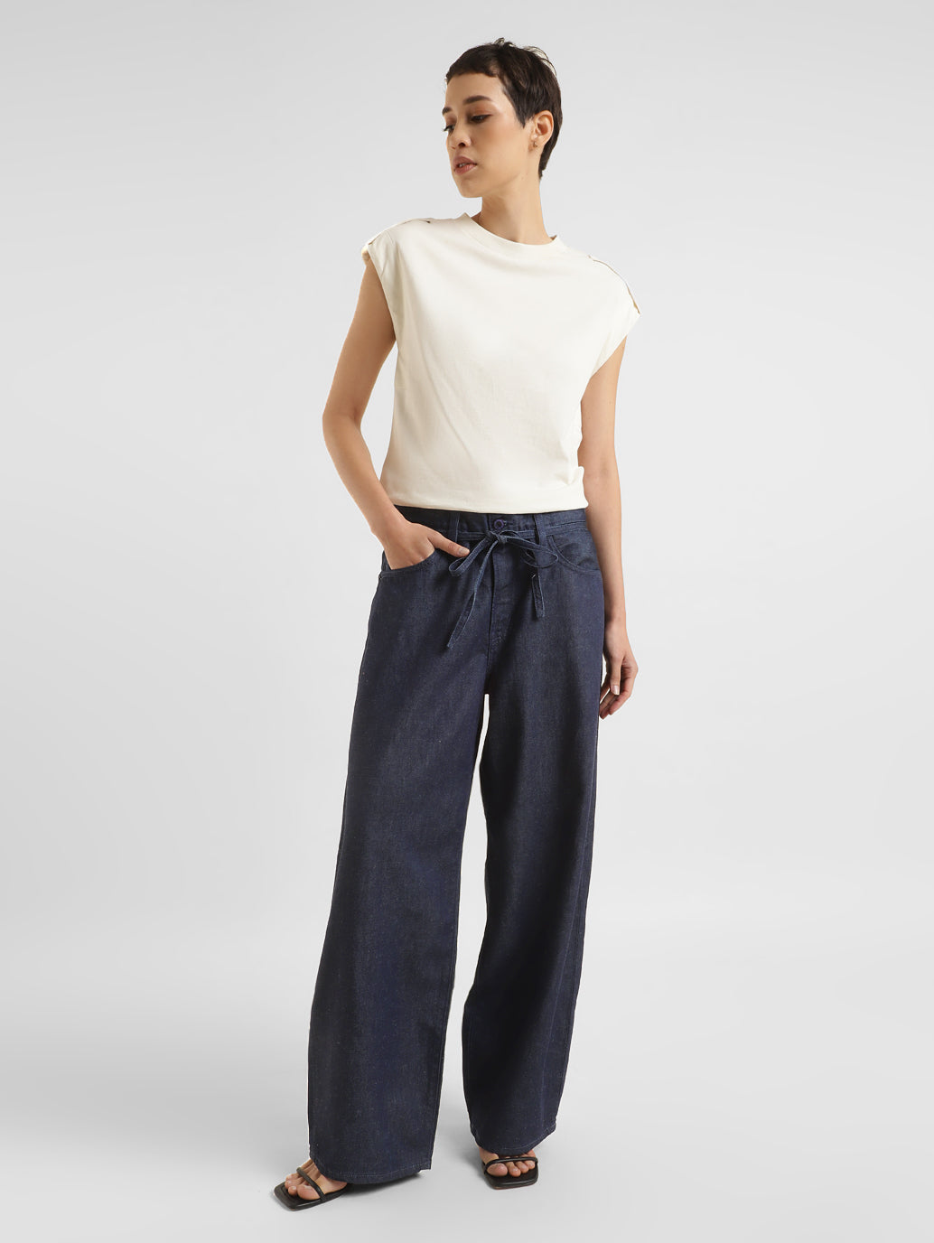 Women's Navy Blue XL Balloon Loose Fit High Rise Jeans - 214c31fa-5e93-4d1c-a3b1-9080175000d6 View