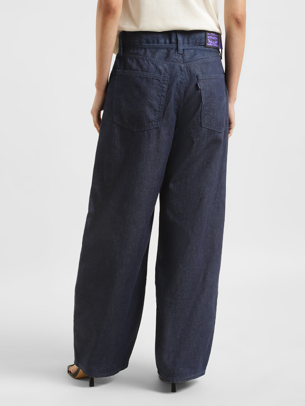 Women's Navy Blue XL Balloon Loose Fit High Rise Jeans - b97cc98e-a38b-45db-8418-affa9717ef48 View