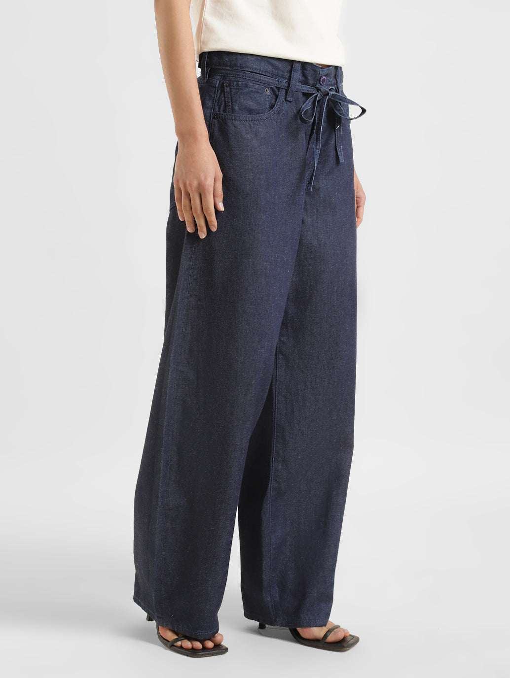 Women's Navy Blue XL Balloon Loose Fit High Rise Jeans - 66862d66-f1d2-4be0-b217-ac839923e054 View
