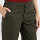 Women's Mid Rise Olive Relaxed Fit Trousers - 3a151b4a-8d64-4476-8b21-f75a1a14823f View