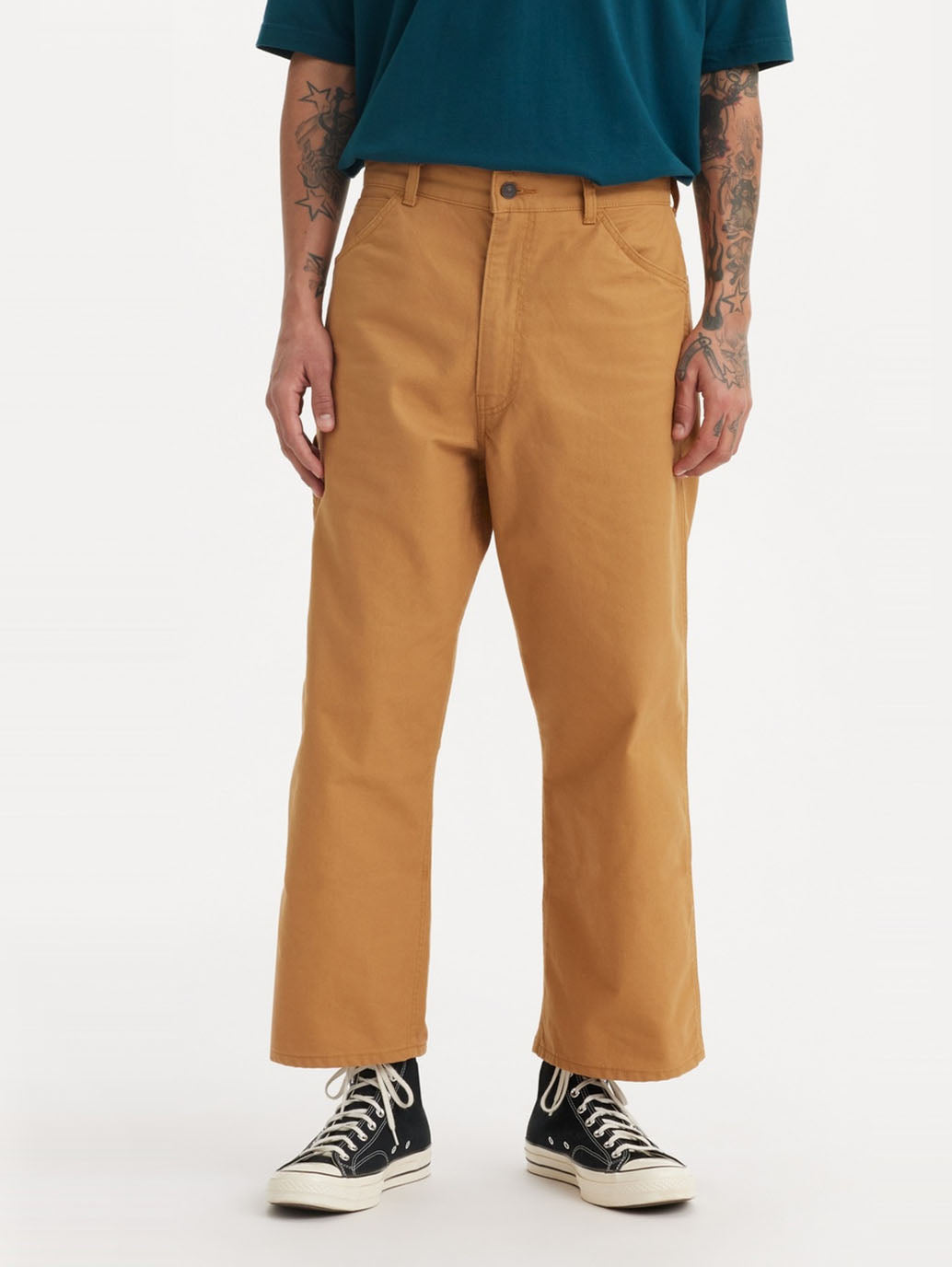 Men's Tan Brown Loose Fit Mid Rise Jeans - 4e866073-2f62-4f6e-bb30-317331e84879 View