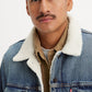 Men's Solid Blue Spread Collar Denim Jacket - 714ff806-368d-42f7-ada7-d2e8b528b9d2 View