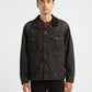 Men's Solid Black Collar Neck Trucker Jacket - eaacbae5-773f-41e9-8f98-1e2e4dae1b34 View