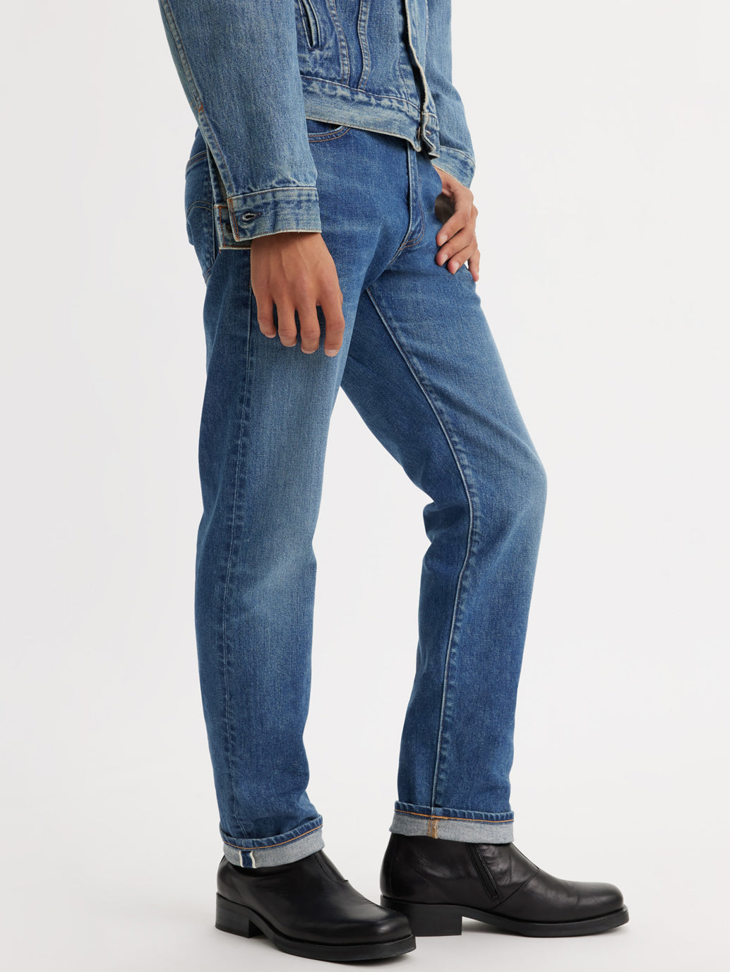Men's 511 Blue Slim Fit Mid Rise Jeans - Side View