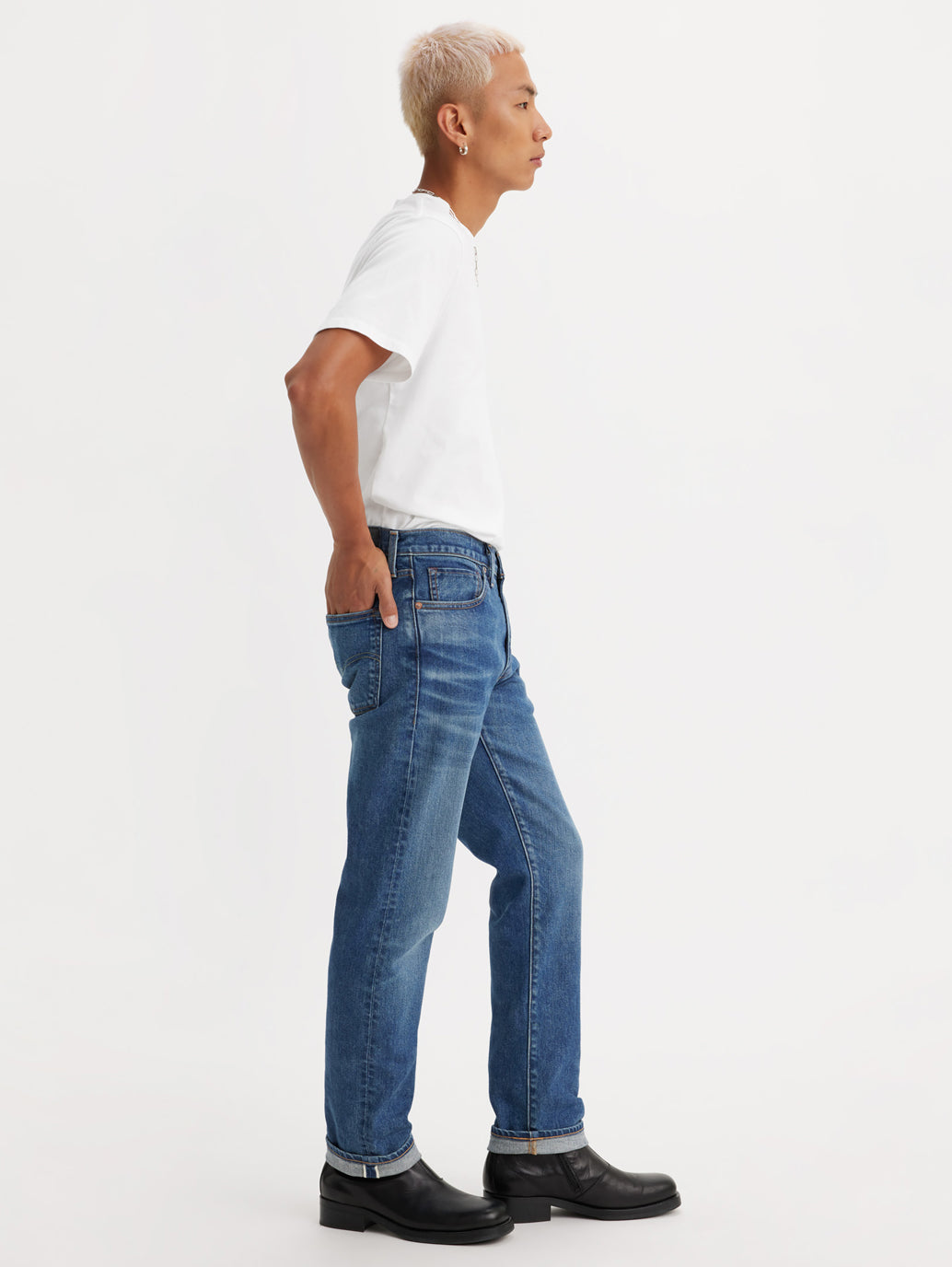 Men's 511 Blue Slim Fit Mid Rise Jeans - Side1 View