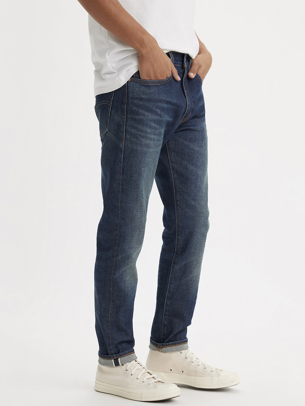 Men's 512 Blue Slim Tapered Fit Mid Rise Jeans - Side View