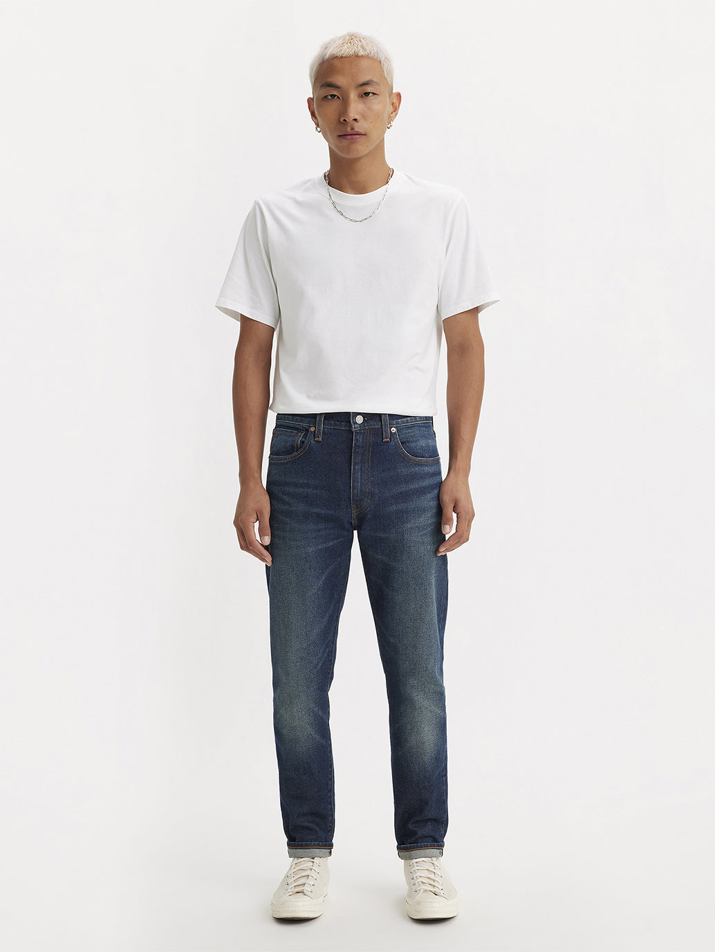 Men's 512 Blue Slim Tapered Fit Mid Rise Jeans - ModelFront View