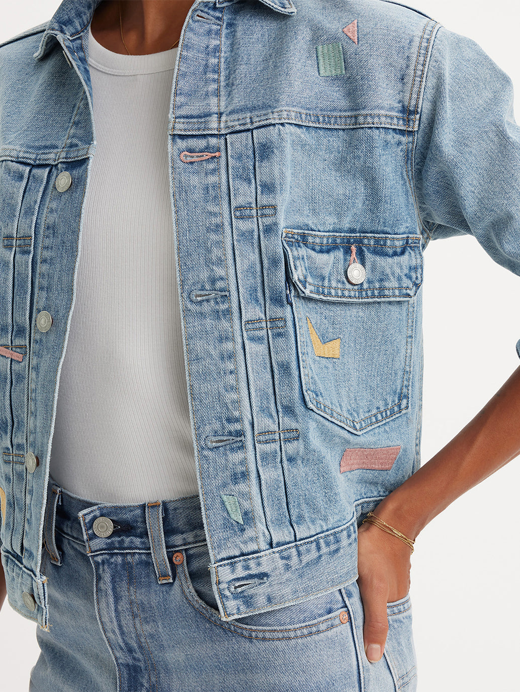 Women's Type II Trucker Denim Jacket - FrontDetails1 View