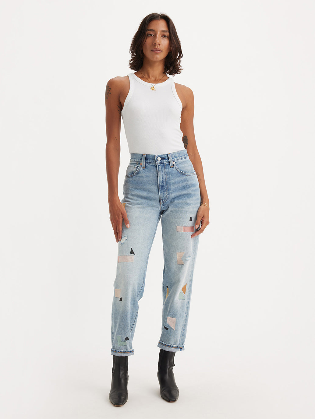 Women's Blue Loose Fit Mid Rise Jeans - 870c1ecc-27ba-4f60-b0f0-2302f9dfde32 View