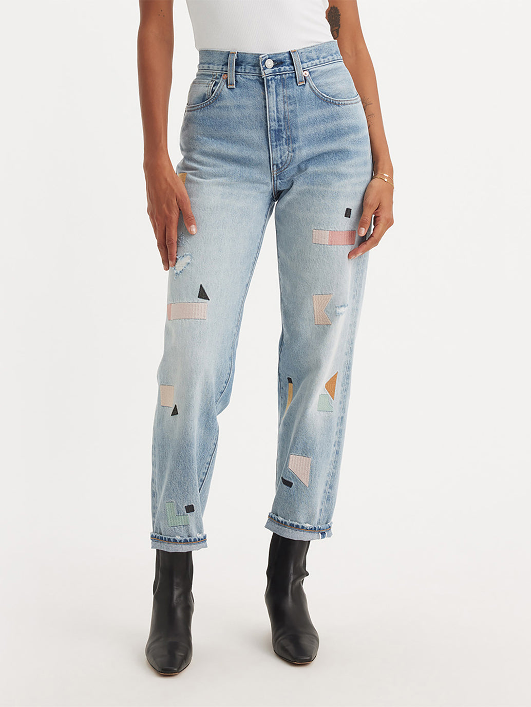 Women's Blue Loose Fit Mid Rise Jeans - 758c8974-028d-41e2-8526-6b49f443d728 View