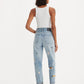 Women's Blue Loose Fit Mid Rise Jeans - Back View