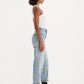 Women's Blue Loose Fit Mid Rise Jeans - Side View