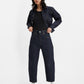 Women's Navy Blue Barrel Loose Fit High Rise Jeans - 2536ffa4-cbe9-4ac7-814d-0384e3045f06 View