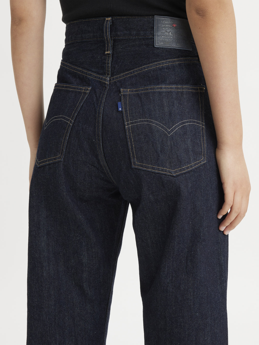 Women's Navy Blue Barrel Loose Fit High Rise Jeans - 248e6e09-242b-4869-a4be-51fbf459679b View