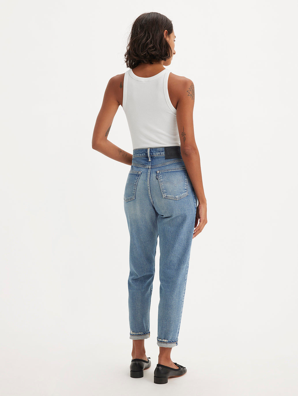 Women's Blue Loose Fit High Rise Boyfriend Jeans - 8a3c4834-8f9e-4df4-afcc-325e8fb4bfbb View