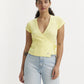 Women's Textured V Neck Top - dd126496-5327-466a-bd4b-6826290659da View