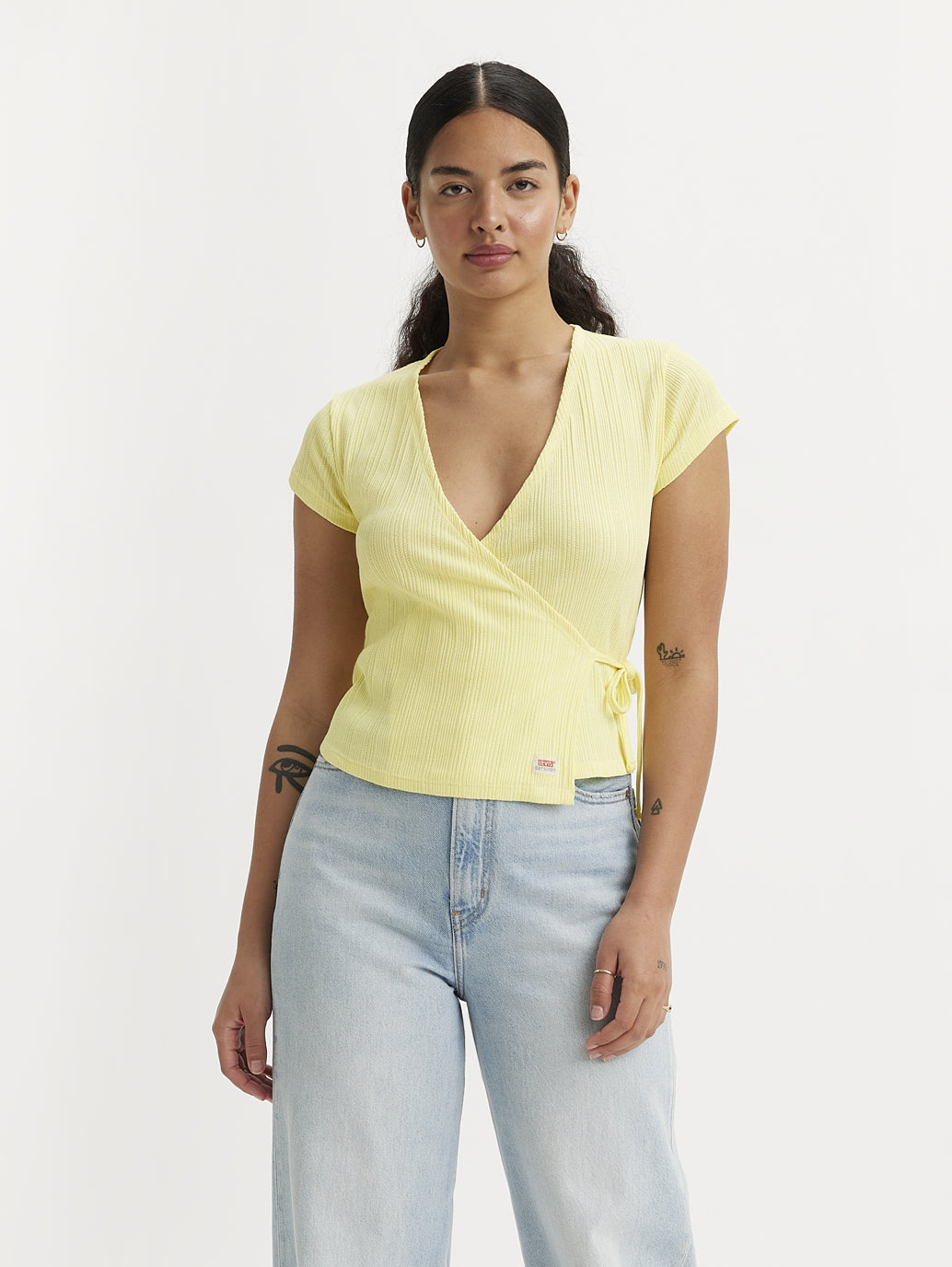 Women's Textured V Neck Top - dd126496-5327-466a-bd4b-6826290659da View