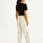 Women's Mid Rise White Track Pants - Back View