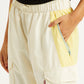Women's Mid Rise White Track Pants - Detail View