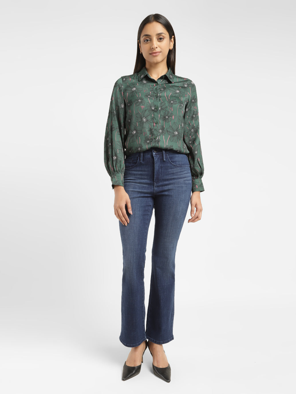 Women's Redloop 725 Blue Flared Fit High Rise Jeans - 8d193363-b045-4275-be65-feeb66aac15f View