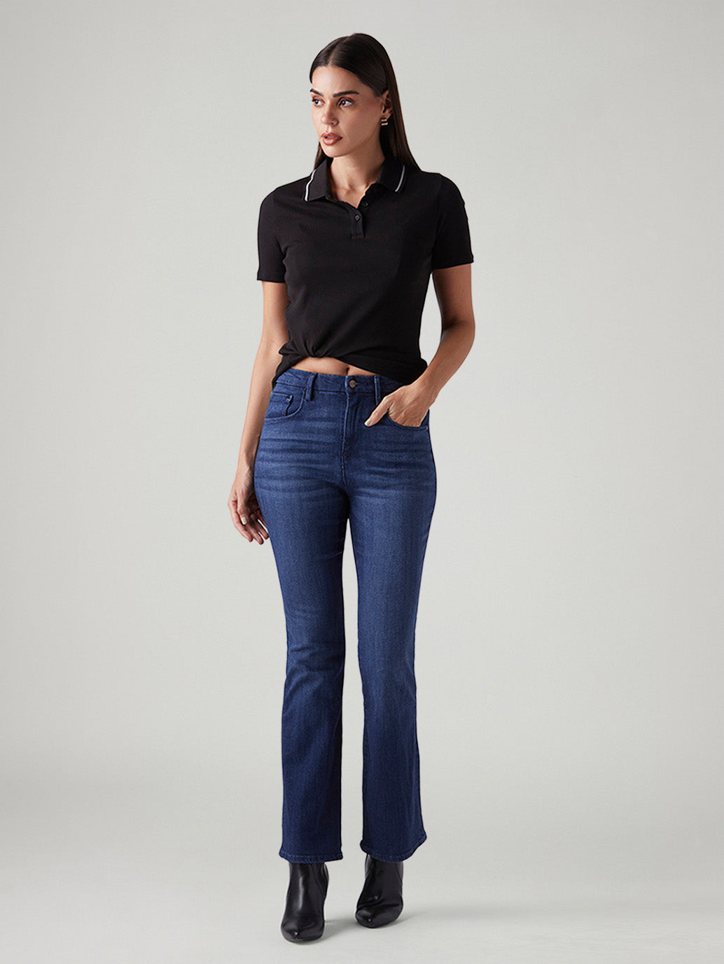 Women's 725 Blue Bootcut Fit High Rise Redloop Jeans