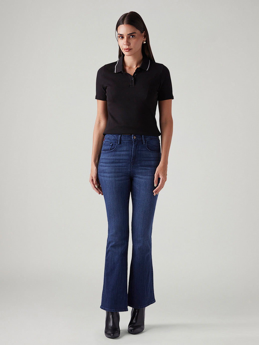 Women's 725 Blue Bootcut Fit High Rise Redloop Jeans - Front View